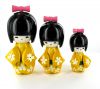 Kokeshi Chinoise  Lot de 3 Kokeshi Chinoises Jaunes (14, 12 et 9 cm)