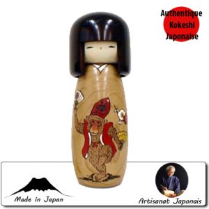 Horoscope Kokeshi Porte-bonheur - Singe - Taille M (26cm)